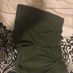 Army green shorts